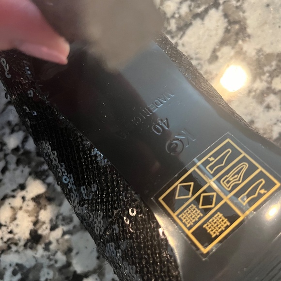 Kurt Geiger Dolly Black Sequin Bow Heels 40 / 10 - Picture 5 of 9